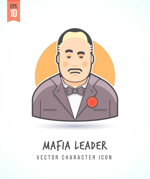 Mafia chefe ilustração Pessoas estilo de vida e ocupação Colorido e elegante ícone de caráter vetorial plano — Vetor de Stock