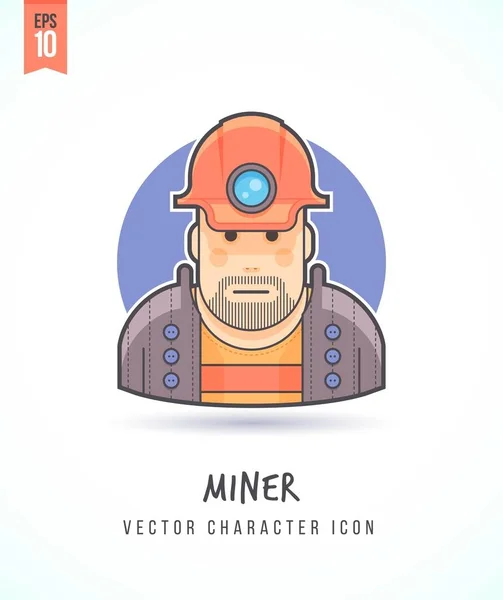 Obrero minero en ropa de trabajo especial e ilustración hardhat Estilo de vida y ocupación de las personas Colorido y elegante icono de carácter de vector plano — Archivo Imágenes Vectoriales