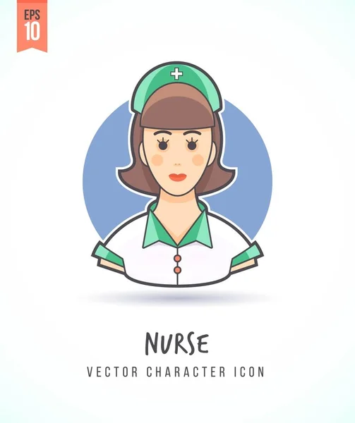 Enfermeira médica ilustração Pessoas estilo de vida e ocupação Colorido e elegante ícone de caráter vetorial plano — Vetor de Stock
