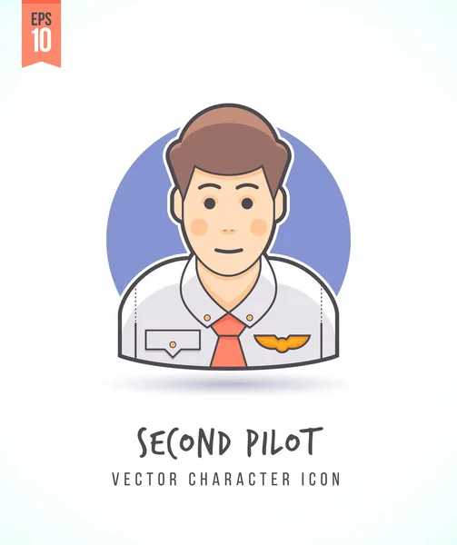CoPilot tweede piloot illustratie illustratie mensen levensstijl en beroep kleurrijke en stijlvolle platte vector teken pictogram — Stockvector