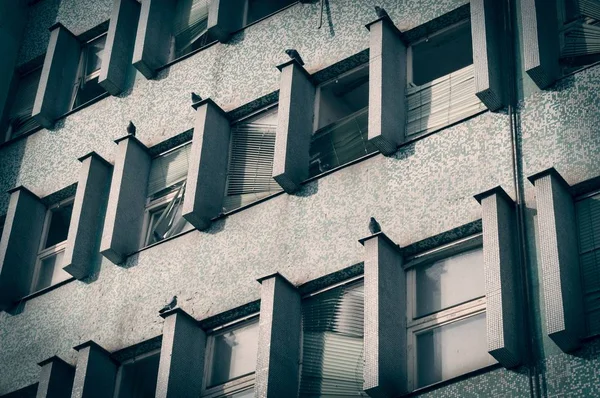 Abandoned building with broken windows