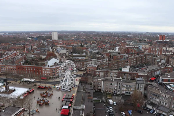 Veduta Aerea Degli Edifici Dunkerque Francia Del Mercatino Natale Con — Foto Stock