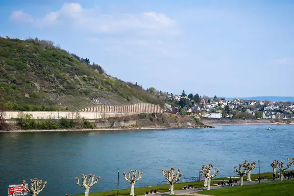 Ville Andernach Allemagne Travers Rhin Une Autre Ville — Photo