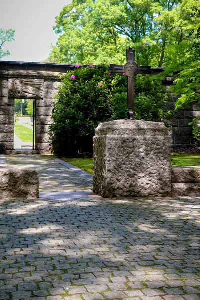 Cruz Frente Cementerio Guerra Alemán Sandweiler — Foto de Stock