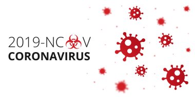 Basit Illustrations Coronavirus COVID-19. Salgın Romanlar Coronavirüs salgını. Çin 'den Patojen Solunum Virüsü Wuhan. Tehlikeli virüs, vektör Stok çizimi.