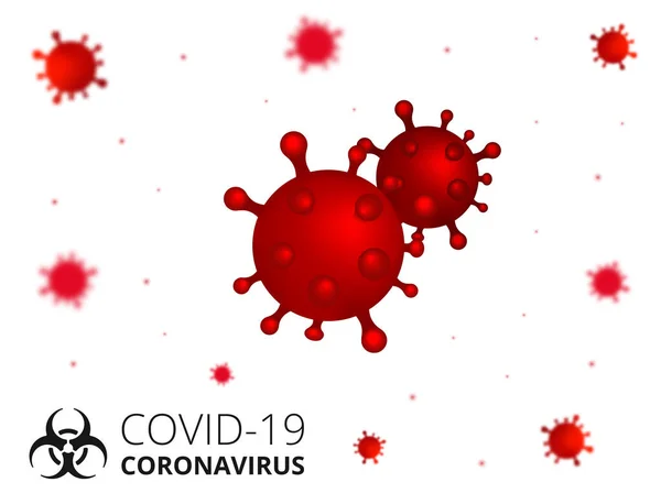Basit COVID-19 Coronavirus Infographic Design. Çin Patojen Solunum Gribi 2019-NCoV Virüs Hücreleri. Tehlikeli Virüs, Vektör illüstrasyonu.
