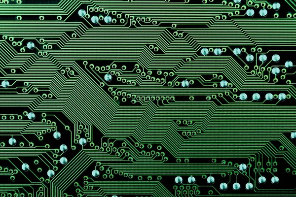 Textura de fundo da placa de circuito eletrônico com faixas de condutor horizontais — Fotografia de Stock