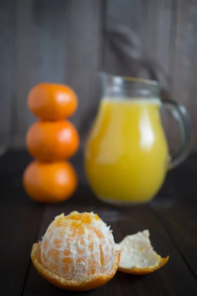 Peeled tangerine mandarine — Stock Photo, Image