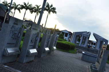 Kuching, Sarawak / Malezya - 8 Ekim 2019: Song Road, Kuching, Sarawak 'taki Malezya-Çin Dostluk Parkı