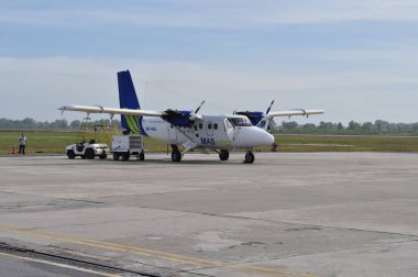 Marudi Lawas, Sarawak / Malezya - 7 Ekim 2019: Marudi ve Lawas 'ın güzel köyleri Nou Sarawak, Borneo Adası.