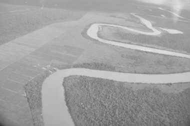 Marudi Lawas, Sarawak / Malezya - 7 Ekim 2019: Marudi ve Lawas 'ın güzel köyleri Nou Sarawak, Borneo Adası.