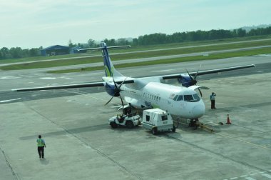 Marudi Lawas, Sarawak / Malezya - 7 Ekim 2019: Marudi ve Lawas 'ın güzel köyleri Nou Sarawak, Borneo Adası.