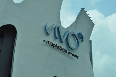 Marina Körfezi, Singapur Şehri / Singapur - 9 Eylül 2019: Marina Körfezi Sands Oteli ve Alışveriş Bölgesi