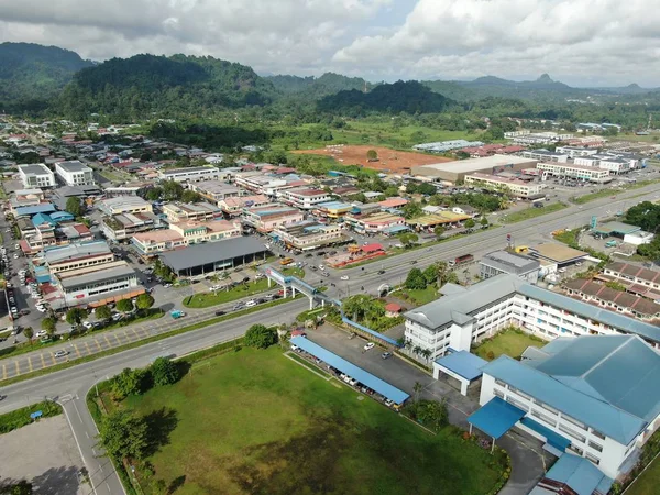 Kuching Sarawak Malaysia November 2019 Pemandangan Udara Desa Siburan Mile — Stok Foto