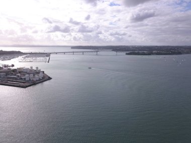 Viyadük Limanı, Auckland / Yeni Zelanda - 29 Aralık 2019: Viyaduct Limanı, Prenses Rıhtımı, marina Körfezi, Wynyard, St Marys Körfezi ve Westhaven, Yeni Zelanda 'nın tamamı