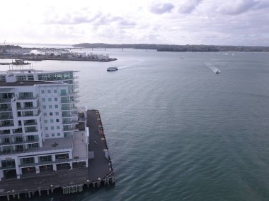 Viyadük Limanı, Auckland / Yeni Zelanda - 29 Aralık 2019: Viyaduct Limanı, Prenses Rıhtımı, marina Körfezi, Wynyard, St Marys Körfezi ve Westhaven, Yeni Zelanda 'nın tamamı