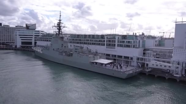 Port Viaduc Auckland Nouvelle Zélande Décembre 2019 Belle Scène Entourant — Video