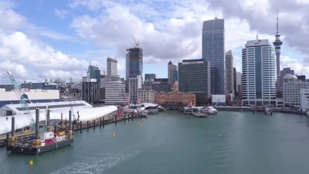 Viadukt Harbour Auckland Nový Zéland Prosince 2019 Krásná Scéna Obklopující — Stock video