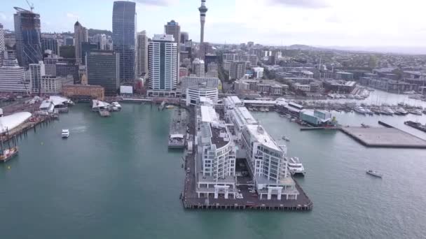 Viaduct Harbour Auckland Nya Zeeland December 2019 Den Vackra Scenen — Stockvideo