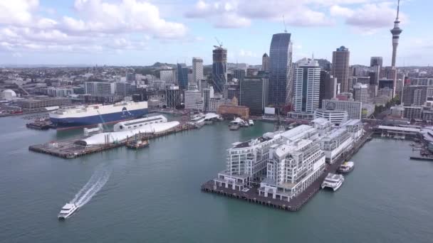 Viaduct Harbour Auckland Zéland 2019 December Viaduct Kikötő Princess Wharf — Stock videók