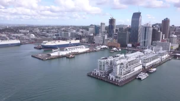 Viadukt Harbour Auckland Nový Zéland Prosince 2019 Krásná Scéna Obklopující — Stock video