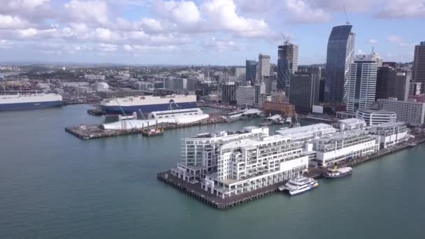 Viadukt Harbour Auckland Nový Zéland Prosince 2019 Krásná Scéna Obklopující — Stock video