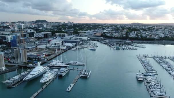 Port Wiaduktu Auckland Nowa Zelandia Grudzień 2019 Piękna Scena Otaczająca — Wideo stockowe