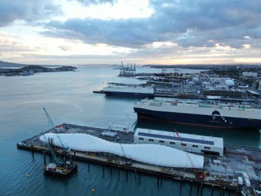 Viyadük Limanı, Auckland / Yeni Zelanda - 29 Aralık 2019: Viyaduct Limanı, Prenses Rıhtımı, marina Körfezi, Wynyard, St Marys Körfezi ve Westhaven, Yeni Zelanda 'nın tamamı