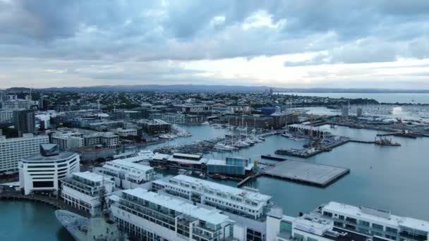 Viaduct Harbour Auckland Nueva Zelanda Diciembre 2019 Hermosa Escena Que — Vídeos de Stock