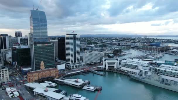Viaduct Harbour Auckland Nieuw Zeeland December 2019 Prachtige Scene Rondom — Stockvideo