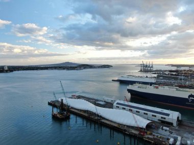 Viyadük Limanı, Auckland / Yeni Zelanda - 29 Aralık 2019: Viyaduct Limanı, Prenses Rıhtımı, marina Körfezi, Wynyard, St Marys Körfezi ve Westhaven, Yeni Zelanda 'nın tamamı