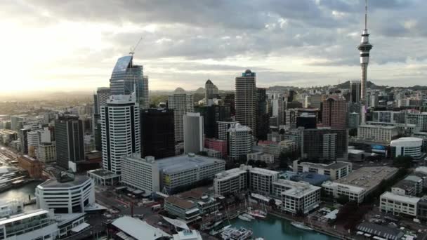 Viaduct Harbour Auckland Nueva Zelanda Diciembre 2019 Hermosa Escena Que — Vídeos de Stock