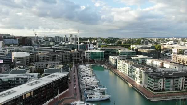 Viaduct Harbour Auckland Nueva Zelanda Diciembre 2019 Hermosa Escena Que — Vídeo de stock