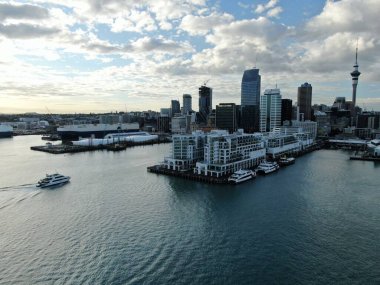 Viyadük Limanı, Auckland / Yeni Zelanda - 29 Aralık 2019: Viyaduct Limanı, Prenses Rıhtımı, marina Körfezi, Wynyard, St Marys Körfezi ve Westhaven, Yeni Zelanda 'nın tamamı