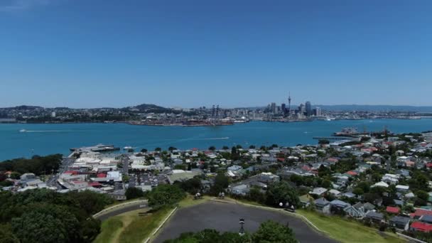 Devonport Auckland Neuseeland Dezember 2019 Das Viktorianische Dorf Devonport Meer — Stockvideo