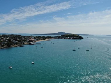Viyadük Limanı, Auckland / Yeni Zelanda - 29 Aralık 2019: Viyaduct Limanı, Prenses Rıhtımı, marina Körfezi, Wynyard, St Marys Körfezi ve Westhaven, Yeni Zelanda 'nın tamamı