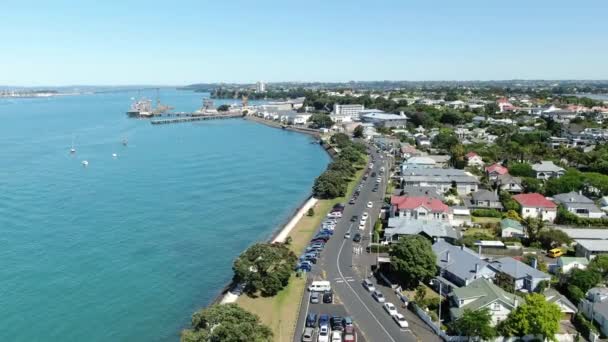 Devonport Auckland Nueva Zelanda Diciembre 2019 Pueblo Costero Estilo Victoriano — Vídeo de stock