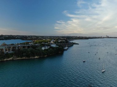 Viyadük Limanı, Auckland / Yeni Zelanda - 29 Aralık 2019: Viyaduct Limanı, Prenses Rıhtımı, marina Körfezi, Wynyard, St Marys Körfezi ve Westhaven, Yeni Zelanda 'nın tamamı