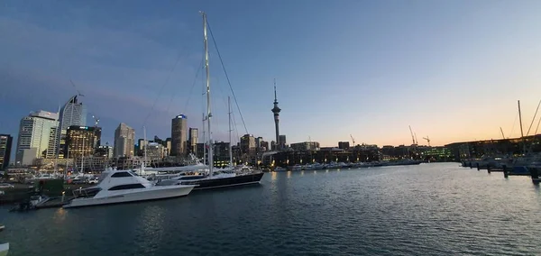 Port Viaduc Auckland Nouvelle Zélande Décembre 2019 Belle Scène Entourant — Photo