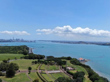 Viyadük Limanı, Auckland / Yeni Zelanda - 29 Aralık 2019: Viyaduct Limanı, Prenses Rıhtımı, marina Körfezi, Wynyard, St Marys Körfezi ve Westhaven, Yeni Zelanda 'nın tamamı