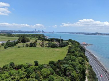 Viyadük Limanı, Auckland / Yeni Zelanda - 29 Aralık 2019: Viyaduct Limanı, Prenses Rıhtımı, marina Körfezi, Wynyard, St Marys Körfezi ve Westhaven, Yeni Zelanda 'nın tamamı