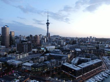 Viyadük Limanı, Auckland / Yeni Zelanda - 29 Aralık 2019: Viyaduct Limanı, Prenses Rıhtımı, marina Körfezi, Wynyard, St Marys Körfezi ve Westhaven, Yeni Zelanda 'nın tamamı