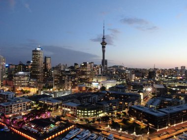 Viyadük Limanı, Auckland / Yeni Zelanda - 29 Aralık 2019: Viyaduct Limanı, Prenses Rıhtımı, marina Körfezi, Wynyard, St Marys Körfezi ve Westhaven, Yeni Zelanda 'nın tamamı