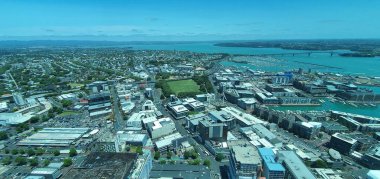 Viyadük Limanı, Auckland / Yeni Zelanda - 29 Aralık 2019: Viyaduct Limanı, Prenses Rıhtımı, marina Körfezi, Wynyard, St Marys Körfezi ve Westhaven, Yeni Zelanda 'nın tamamı