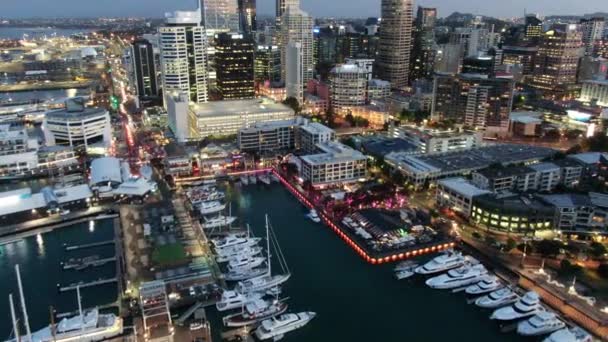 Viaduct Harbour Auckland Nueva Zelanda Diciembre 2019 Hermosa Escena Que — Vídeos de Stock