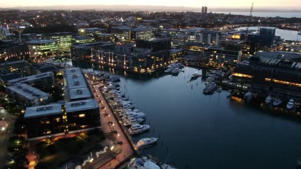 Viaduct Harbour Auckland Nueva Zelanda Diciembre 2019 Hermosa Escena Que — Vídeos de Stock