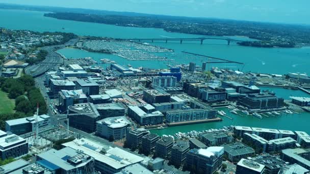 Port Wiaduktu Auckland Nowa Zelandia Grudzień 2019 Piękna Scena Otaczająca — Wideo stockowe