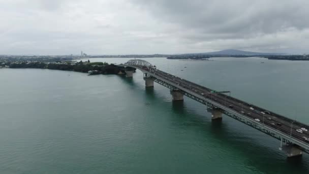 Viaduct Harbour Auckland Zéland 2019 December Amazing Auckland Harbour Bridge — Stock videók