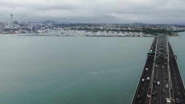 Виадук Харбур Окланд Новая Зеландия Декабря 2019 Года Удивительный Мост — стоковое видео