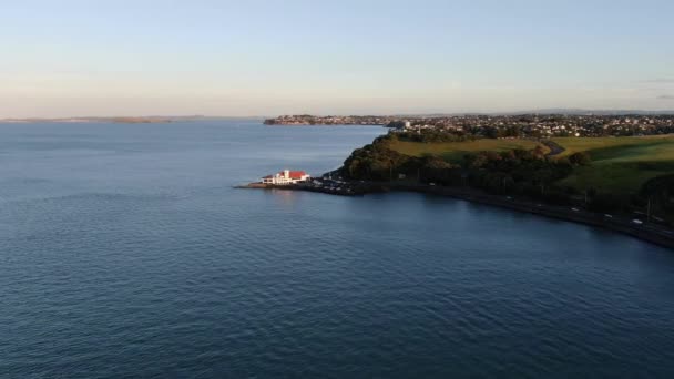 Viaduct Harbour Auckland Yeni Zelanda Aralık 2019 Judges Bay Okahu — Stok video